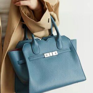 NWT!! Blue Elegant fashion top handle capacity commuter satchel bag